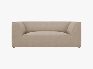 CANAPEA RUBY, CU 2 LOCURI, BEJ INCHIS, CU TAPITERIE DIN TEXTIL STRUCTURAT OTTAWA, MICADONI