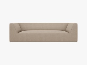 CANAPEA RUBY, CU 3 LOCURI, BEJ INCHIS, CU TAPITERIE DIN TEXTIL STRUCTURAT OTTAWA, MICADONI