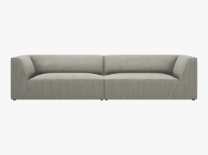 CANAPEA RUBY, CU 4 LOCURI, GRI DESCHIS, CU TAPITERIE DIN CATIFEA REIATA MATA SCALA, MICADONI - Img 2