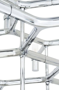 CANDELABRU CU LED-URI ATOMIC GRANDE, CROM, DIN METAL, STIL MODERN, B2 - Img 7