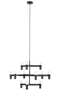 CANDELABRU CU LED-URI ATOMIC, NEGRU, DIN METAL, STIL MODERN, B2 - Img 2