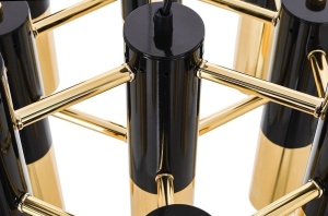 CANDELABRU LUNETTE, NEGRU/AURIU, DIN METAL, STIL MODERN, B2 - Img 5