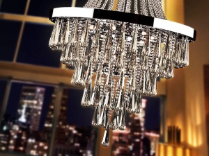 CANDELABRU PALACE, 170/270 CM, CROM/FUMURIU/TRANSPARENT, DIN METAL SI STICLA, STIL MODERN - Img 7