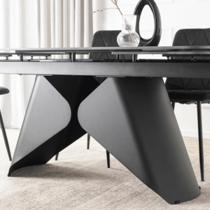 CEL MAI MIC PRET!!!MASA EXTENSIBILA 160-240CM, ARTIM MEBLE, REALIZATA DIN METAL SI CERAMICA, CULOARE MARMURA NEAGRA/NEGRU, STIL MODERN - Img 9