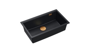 CHIUVETA BUCATARIE REA LOGAN 110, CU DOP, NEGRU/CUPRU, DIN GRANIT, CALITATE SUPERIOARA