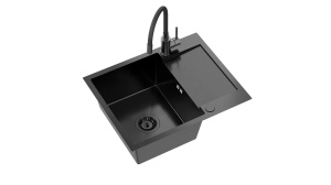 CHIUVETA BUCATARIE REA LUKE 116, NEGRU, DIN INOX, CALITATE SUPERIOARA