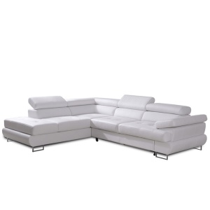 COLTAR BUTON R, MODEL STANGA, ALB, DIN PIELE ECOLOGICA, EXTENSIBIL, SPATIU DEPOZITARE, STIL MODERN, TK - Img 3