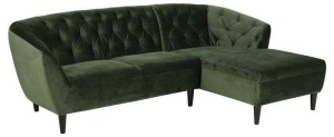 COLTAR CONFORTABIL, RIA VERDE INCHIS, CU TAPITERIE DIN TEXTIL SI LEMN, STIL SCANDINAV B2