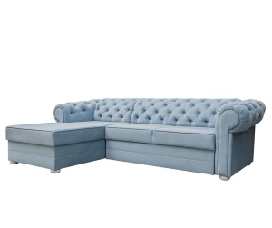 COLTAR EXTENSIBIL 280CM, VALENTINO ALBASTRU DESCHIS STANGA, DIN STOFA DE CALITATE SUPERIOARA - Img 1