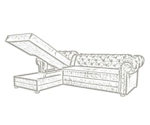 COLTAR EXTENSIBIL 280CM, VALENTINO ALBASTRU DESCHIS STANGA, DIN STOFA DE CALITATE SUPERIOARA - Img 2