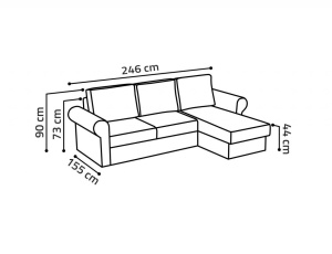 COLTAR EXTENSIBIL MONACO KRONOS 27 TAPITERIE DIN STOFA FINA STIL SCANDINAV - Img 2