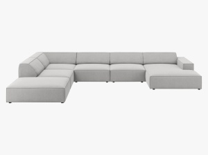 COLTAR JODIE, STANGA, 7 LOCURI, 364 CM, DIVERSE CULORI SI MATERIALE, DESIGN DEOSEBIT - Img 10