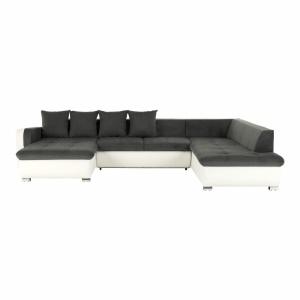 COLTAR KASTOR, TIP U, DREAPTA, GRI/ALB SI ROZ PUDRA, DIN PIELE ECOLOGICA SI TEXTIL, EXTENSIBIL, STIL MODERN, TK - Img 8