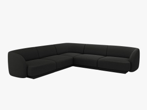 COLTAR LARGE MILEY, NEGRU, CU TAPITERIE DIN TEXTIL BOUCLE BALOO, MICADONI