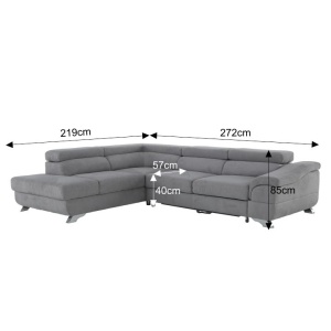 COLTAR LEGAS, MODEL STANGA, GRI, DIN TEXTIL, EXTENSIBIL, SPATIU DEPOZITARE, STIL MODERN, TK - Img 2