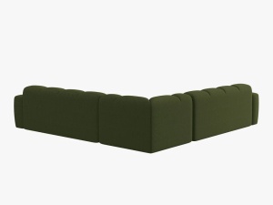 COLTAR LISA, 6 LOCURI, 310 CM, VERDE OLIVE 35, TAPITERIE DIN STOFA, DESIGN DEOSEBIT - Img 3