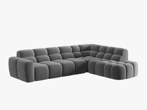 COLTAR LISA, DREAPTA, 5 LOCURI, 293 CM, GRI DESCHIS, TAPITERIE DIN CATIFEA, DESIGN DEOSEBIT - Img 2