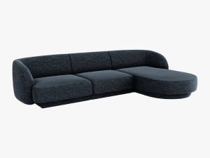 COLTAR MILEY DREAPTA, 4 LOCURI, 255 CM, ALBASTRU 86, TAPITERIE CHENILLE, DESIGN DEOSEBIT