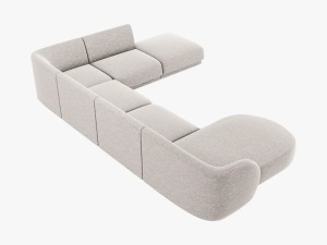 COLTAR MILEY DREAPTA, 6 LOCURI, 327 CM, GRI DESCHIS 06, TAPITERIE CHENILLE, DESIGN DEOSEBIT - Img 2