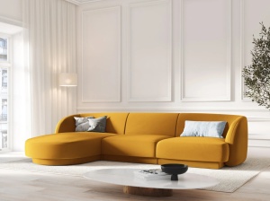 COLTAR MILEY STANGA, 4 LOCURI, 255 CM, GALBEN 68, TAPITERIE DIN CATIFEA, DESIGN DEOSEBIT