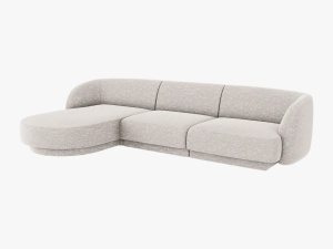 COLTAR MILEY STANGA, 4 LOCURI, 255 CM, GRI DESCHIS 06, TAPITERIE CHENILLE, DESIGN DEOSEBIT