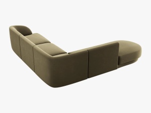 COLTAR MILEY STANGA, 6 LOCURI, 258 CM, VERDE 77, TAPITERIE DIN CATIFEA, DESIGN DEOSEBIT - Img 2