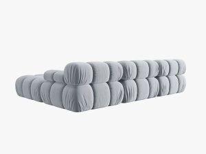 COLTAR MODULAR BELLIS, 4 LOCURI, 282 CM, ALBASTRU DESCHIS 80, TAPITERIE DIN CATIFEA, DESIGN DEOSEBIT - Img 3