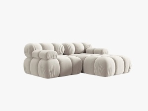 COLTAR MODULAR BELLIS, DREAPTA, 2 LOCURI, 191 CM, BEJ DESCHIS 21, TAPITERIE DIN CATIFEA, MICADONI - Img 5