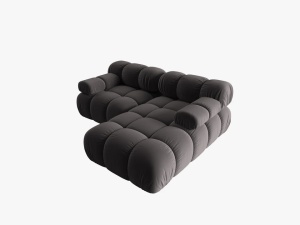 COLTAR MODULAR BELLIS, DREAPTA, 2 LOCURI, 191 CM, GRI INCHIS 97, TAPITERIE DIN CATIFEA, DESIGN DEOSEBIT - Img 3