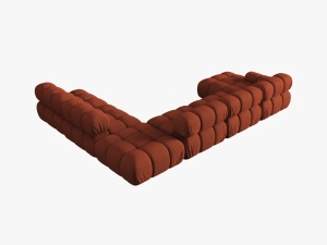 COLTAR MODULAR BELLIS, DREAPTA, 6 LOCURI, 379 CM, SCORTISOARA 44, TAPITERIE DIN CATIFEA 3D, DESIGN DEOSEBIT - Img 2