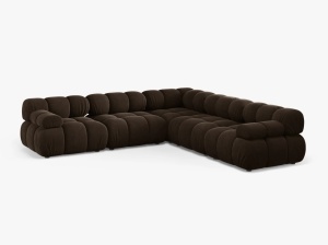 COLTAR MODULAR BELLIS, MARO INCHIS, CU TAPITERIE DIN CATIFEA BLUVEL, MICADONI