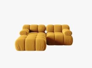 COLTAR MODULAR BELLIS, STANGA, 2 LOCURI, 191 CM, GALBEN 41, TAPITERIE DIN CATIFEA, DESIGN DEOSEBIT - Img 6