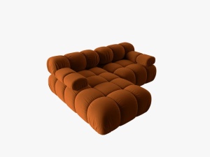 COLTAR MODULAR BELLIS, STANGA, 2 LOCURI, 191 CM, SCORTISOARA 56, TAPITERIE DIN CATIFEA, DESIGN DEOSEBIT - Img 4