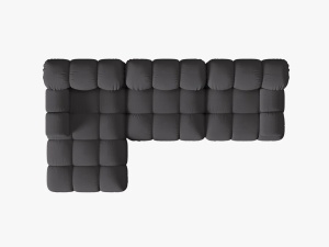 COLTAR MODULAR BELLIS, STANGA, 3 LOCURI, 285 CM, ESPRESSO 15, TAPITERIE DIN CATIFEA 3D, DESIGN DEOSEBIT - Img 2