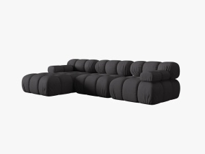 COLTAR MODULAR BELLIS, STANGA, 3 LOCURI, 285 CM, ESPRESSO 15, TAPITERIE DIN CATIFEA 3D, DESIGN DEOSEBIT - Img 5