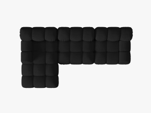 COLTAR MODULAR BELLIS, STANGA, 3 LOCURI, 285 CM, NEGRU 19, TAPITERIE DIN CATIFEA 3D, DESIGN DEOSEBIT - Img 2