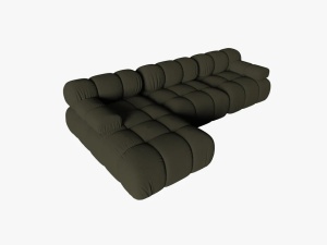 COLTAR MODULAR BELLIS, STANGA, 3 LOCURI, 285 CM, VERDE 77, TAPITERIE DIN CATIFEA 3D, DESIGN DEOSEBIT - Img 3