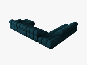 COLTAR MODULAR BELLIS, STANGA, 6 LOCURI, 379 CM, BLEUMARIN 87, TAPITERIE DIN CATIFEA 3D, DESIGN DEOSEBIT - Img 3