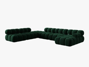 COLTAR MODULAR BELLIS, STANGA, 6 LOCURI, 379 CM, VERDE 38, TAPITERIE DIN CATIFEA, DESIGN DEOSEBIT - Img 4