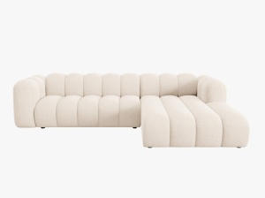 COLTAR MODULAR LUPIN, DREAPTA, 4 LOCURI, 288 CM, BEJ DESCHIS 23, TAPITERIE CHENILLE, DESIGN DEOSEBIT - Img 2