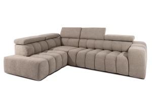 COLTAR MODULAR MARINO BEJ, CONFECTIONAT DIN SPUMA, ARCURI, TEXTIL, STIL MODERN - Img 3