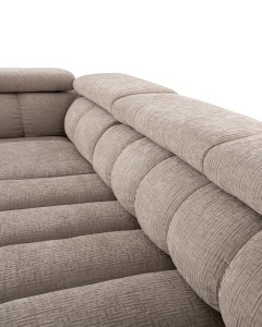 COLTAR MODULAR MARINO BEJ, CONFECTIONAT DIN SPUMA, ARCURI, TEXTIL, STIL MODERN - Img 9
