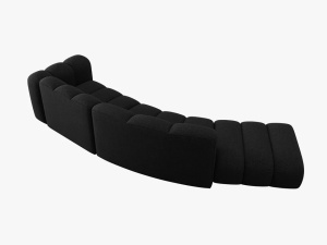 COLTAR SEMIROTUND LUPIN, STANGA, 5 LOCURI, 335 CM, NEGRU 19, TAPITERIE CHENILLE, DESIGN DEOSEBIT - Img 4