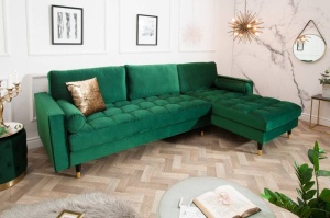 COLTAR SUPER CONFORTABIL 260CM, VELVET II, DIN LEMN SI CATIFEA VERDE SMARALD, ARTIM GROUP SELECTION - Img 2