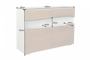 COMODA 120CM, WILD, COD 40065, DIN LEMN MASIV DE STEJAR SI MDF, STIL VINTAGE - Img 7