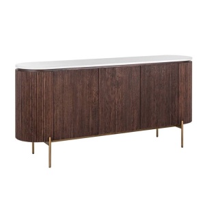 COMODA BARKLEY, 180 CM, ALB/MARO/AURIU ANTICHIZAT, DIN LEMN DE STEJAR, MARMURA SI METAL, RICHMOND INTERIORS