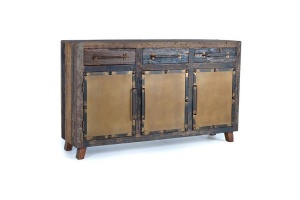 COMODA/BUFET 150CM, 3 USI SI 3 SERTARE, DIN LEMN RECICLAT, GINER Y COLOMER - Img 2