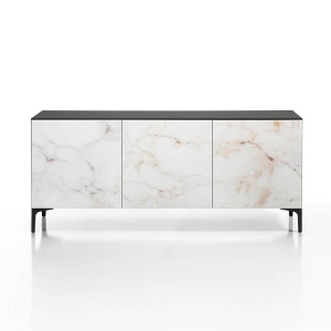 COMODA/BUFET 165CM, KIM ALABASTRU, COD 4970, STIL MODERN, REALIZATA DIN METAL SI PANOURI ECO - Img 3