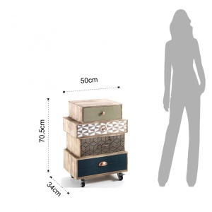 COMODA LIVING 70CM, KIJO 4C, DIN PANOURI DIN LEMN MASIV, DESIGN MODERN - Img 3