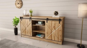 COMODA LIVING, CAMA-GRANERO-KOM-DWO/DWO 160CM, DIN PLACI LAMINATE SI MDF, DESIGN INDUSTRIAL - Img 6